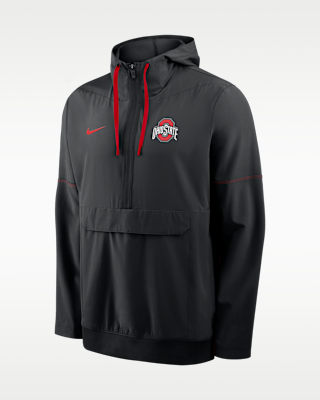 Ohio State Sideline Anorak Men's Nike College 1/2-Zip Hooded